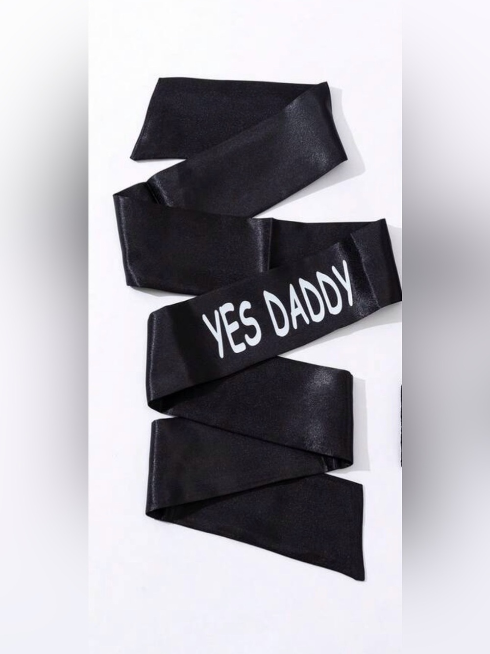 Black 'YES DADDY' Satin Blindfold